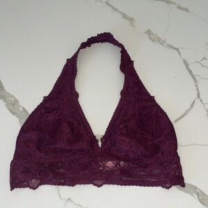 Pink by Victoria's Secret Burgundy Lace Bralette | S (AA-C)